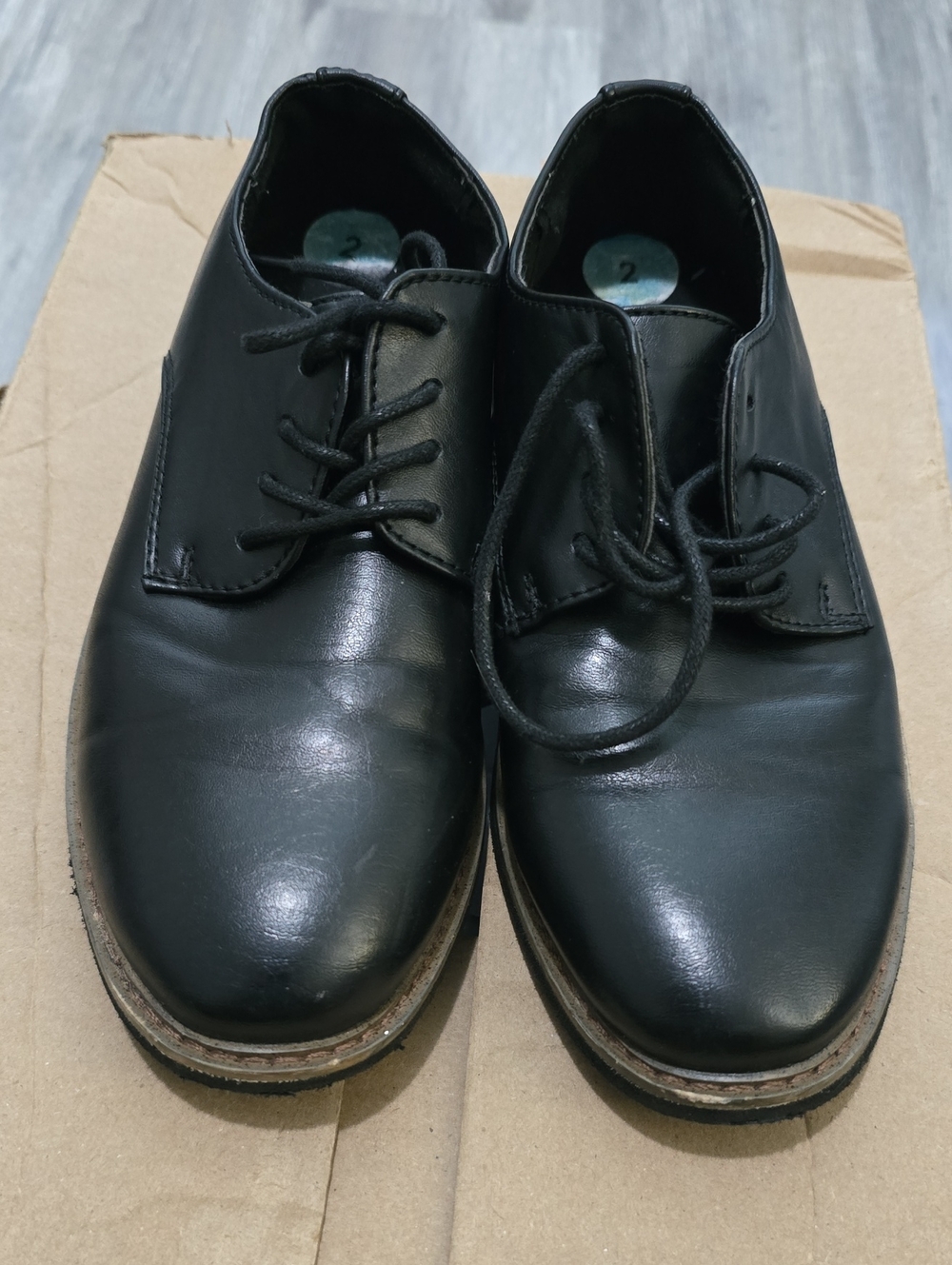 Deer Stags Boys Black Lace-Up Dress Shoes